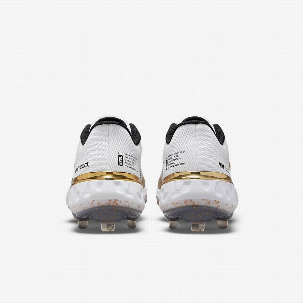 Nike Alpha Huarache Elite 3 Low Női Softball Cipő Fehér Fekete Metal Arany | NI0127-W26