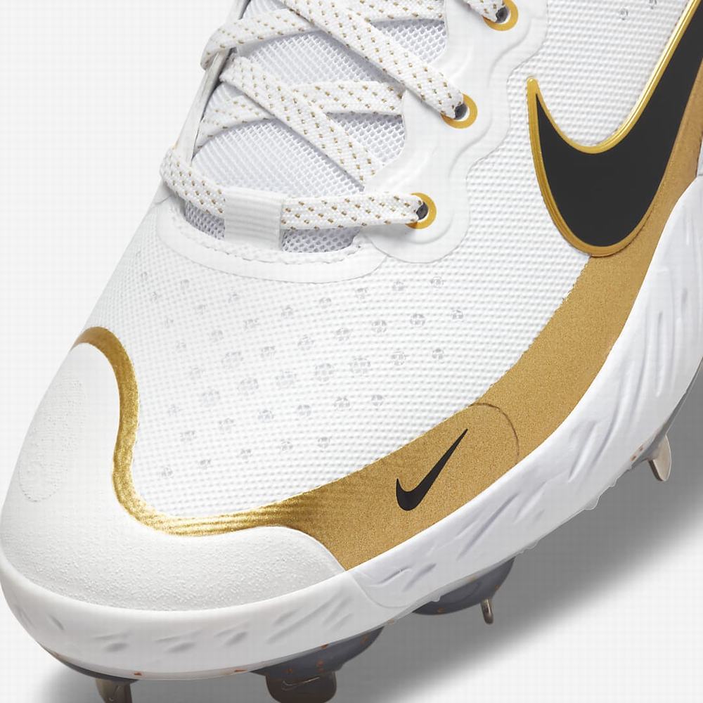 Nike Alpha Huarache Elite 3 Low Női Softball Cipő Fehér Fekete Metal Arany | NI0127-W26