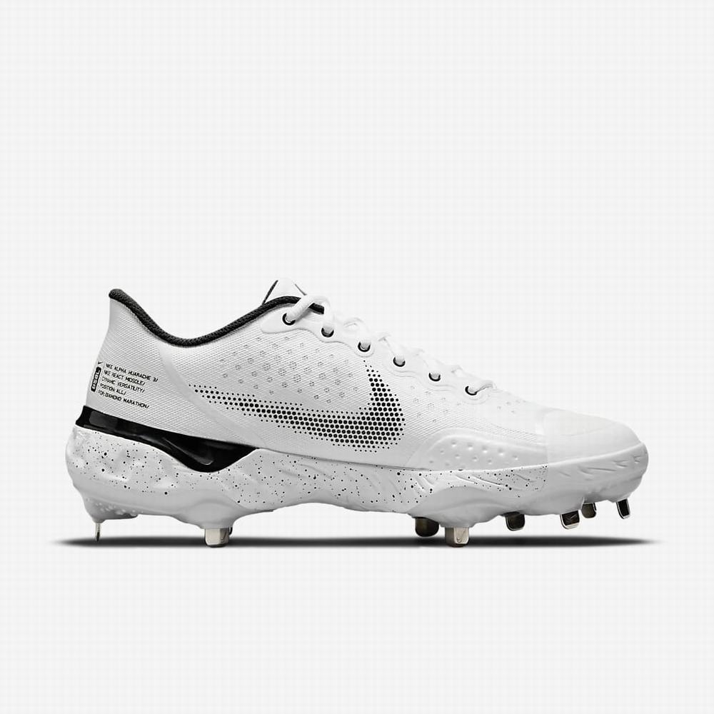 Nike Alpha Huarache Elite 3 Low Női Softball Cipő Fehér Szürke Világos Piros Fekete | NI4219-R70