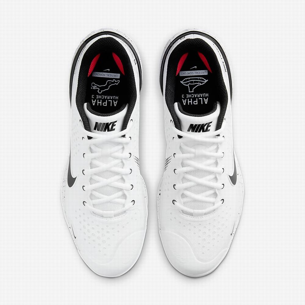 Nike Alpha Huarache Elite 3 Low Női Softball Cipő Fehér Szürke Világos Piros Fekete | NI4219-R70
