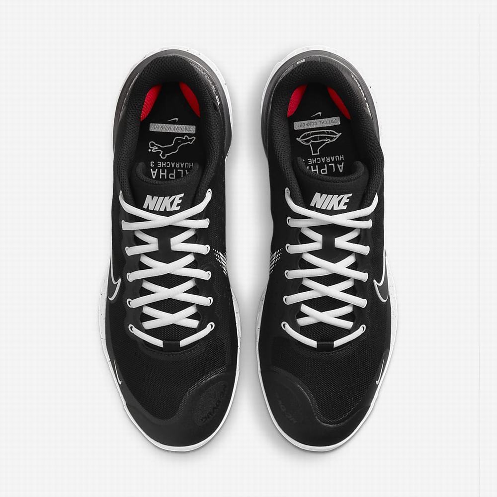 Nike Alpha Huarache Elite 3 Low Női Softball Cipő Fekete Fehér Metal Sötétszürke Fekete | NI6124-T26