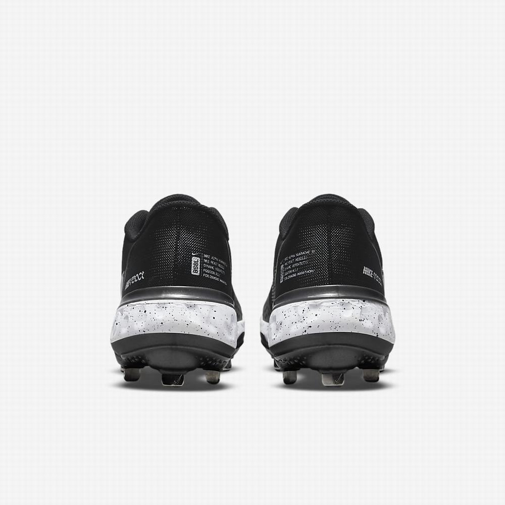 Nike Alpha Huarache Elite 3 Low Női Softball Cipő Fekete Fehér Metal Sötétszürke Fekete | NI6124-T26
