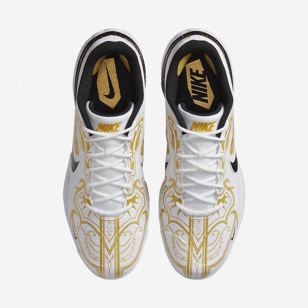 Nike Alpha Huarache Elite 3 Low Premium Férfi Baseball Cipő Fehér Metal Arany Fekete | NI5481-X97
