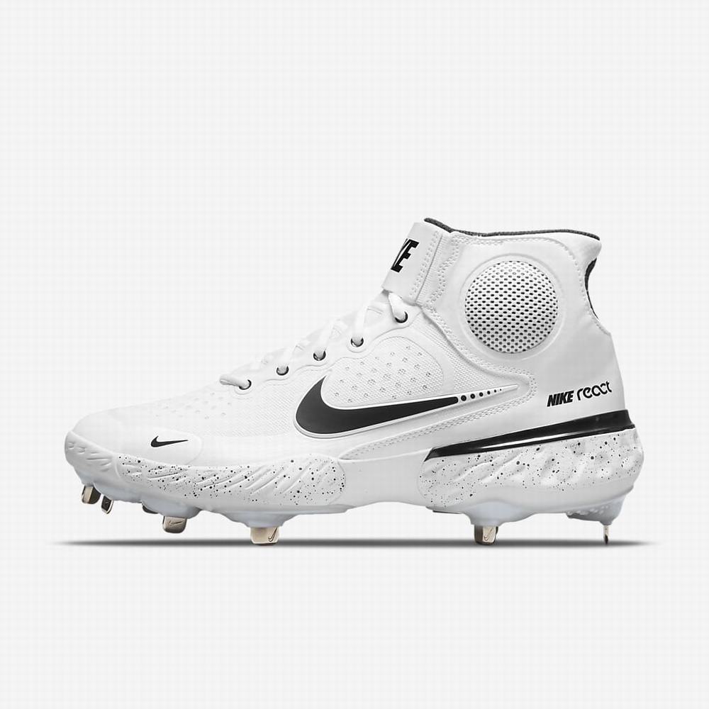 Nike Alpha Huarache Elite 3 Mid Férfi Baseball Cipő Fehér Világos Piros Fekete | NI9286-J29