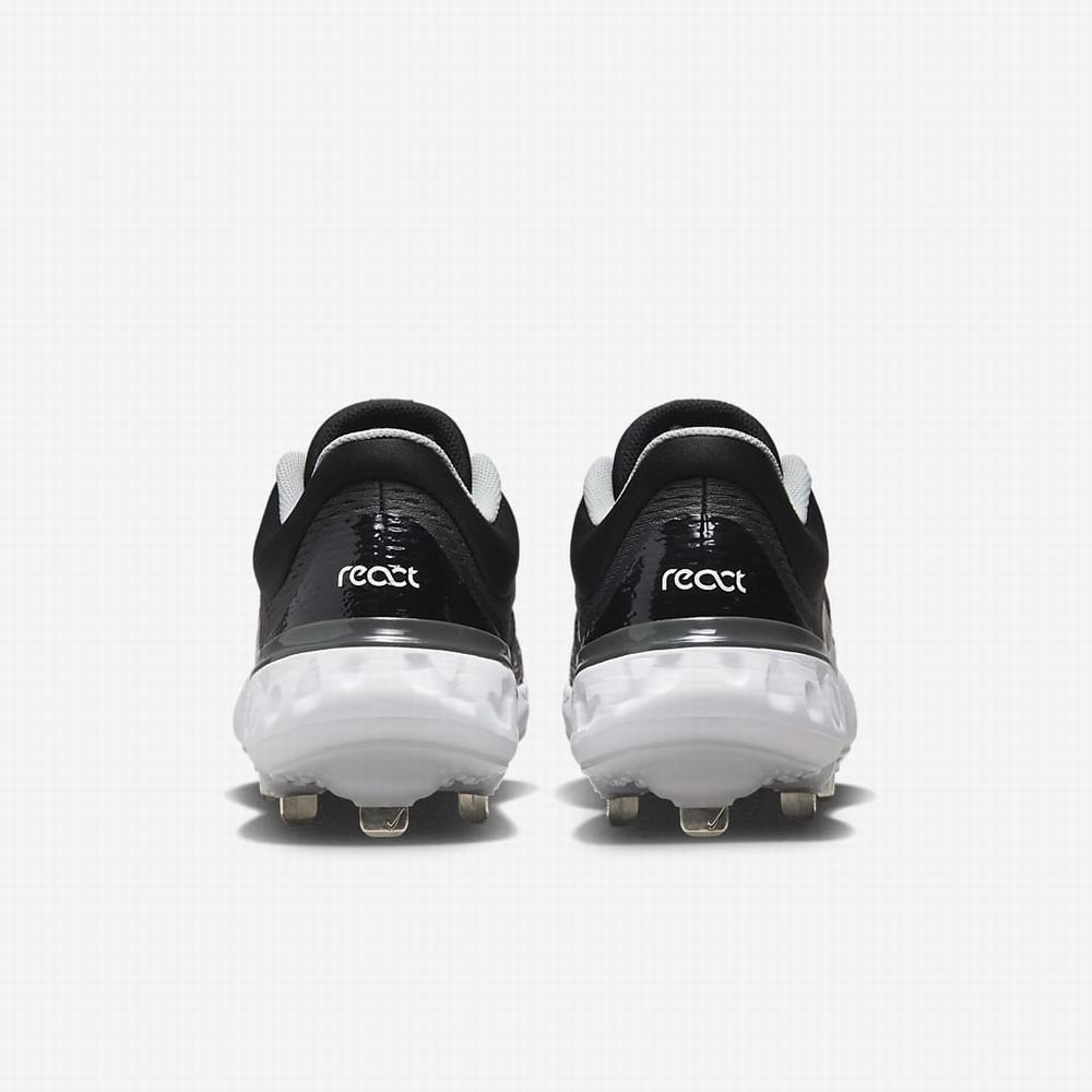 Nike Alpha Huarache Elite 4 Low Férfi Baseball Cipő Fekete Sötétszürke Világos Szürke Fehér | NI7206-M68