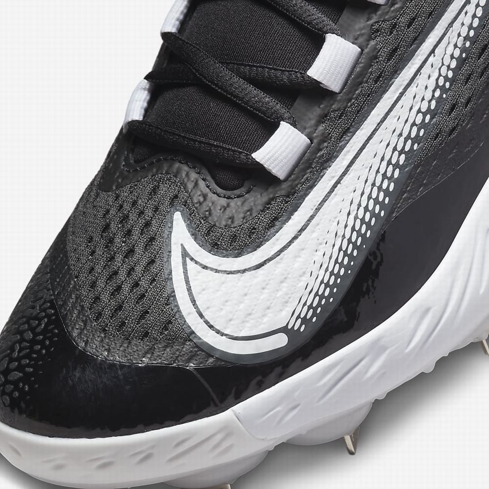 Nike Alpha Huarache Elite 4 Low Férfi Baseball Cipő Fekete Sötétszürke Világos Szürke Fehér | NI7206-M68