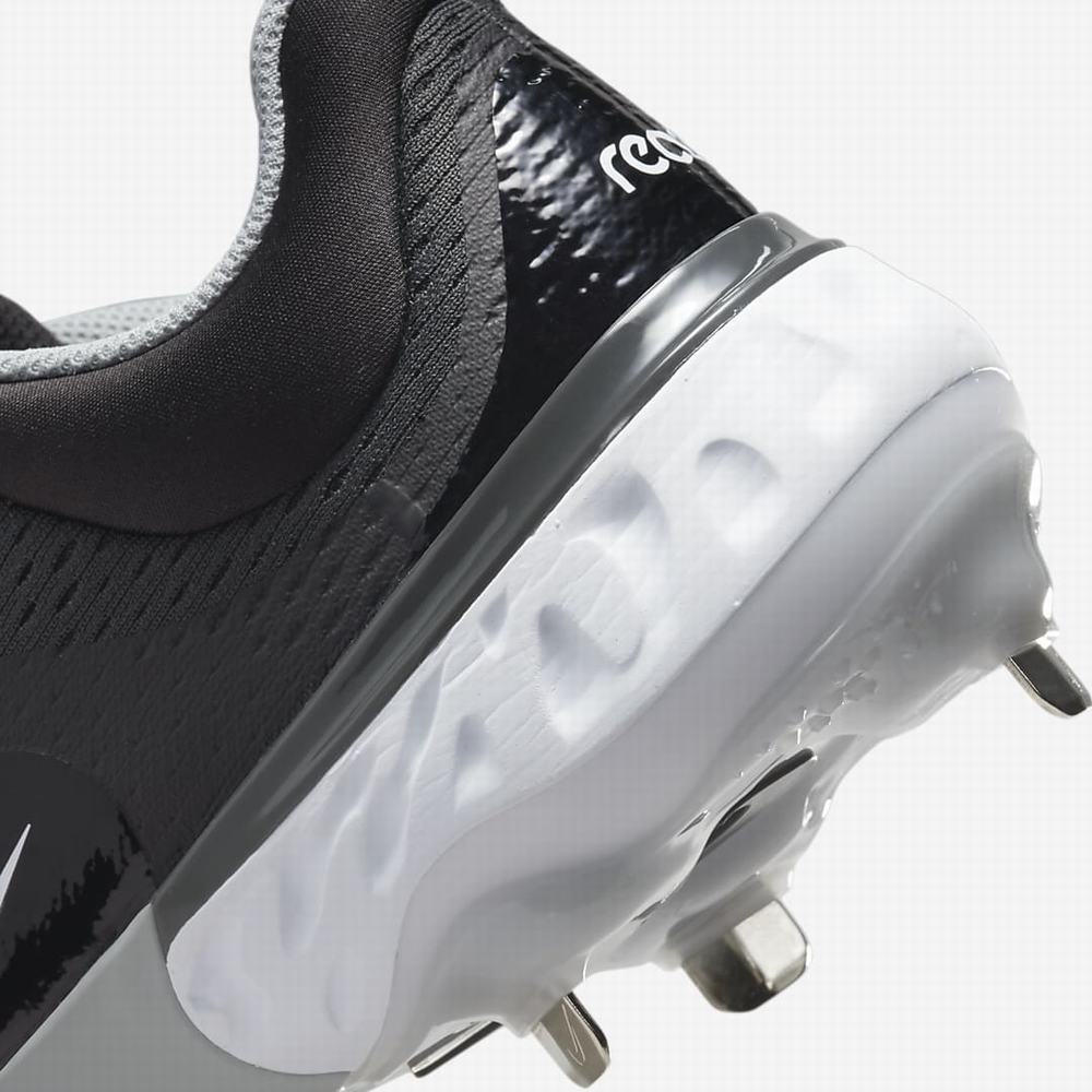 Nike Alpha Huarache Elite 4 Low Férfi Baseball Cipő Fekete Sötétszürke Világos Szürke Fehér | NI7206-M68