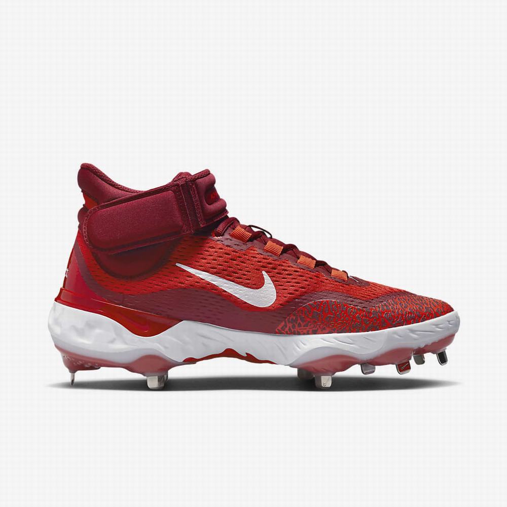 Nike Alpha Huarache Elite 4 Mid Férfi Baseball Cipő Piros Fehér | NI0517-Q13