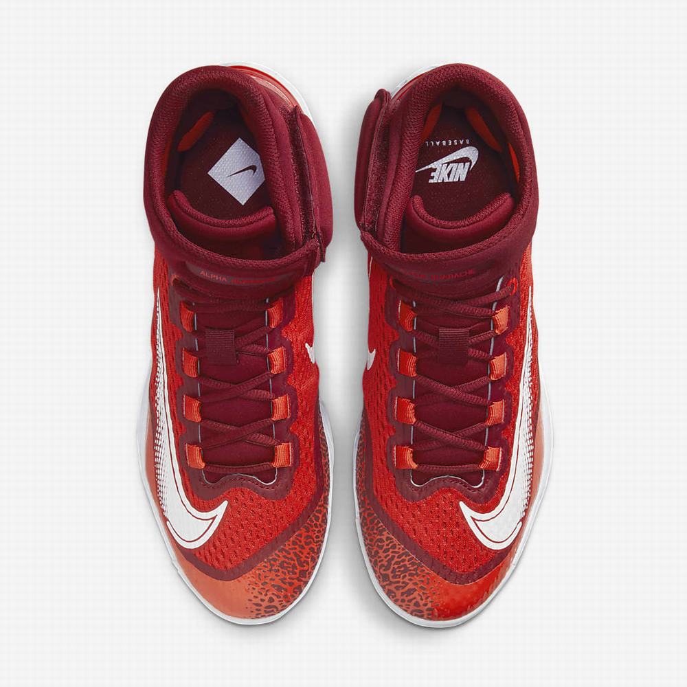 Nike Alpha Huarache Elite 4 Mid Férfi Baseball Cipő Piros Fehér | NI0517-Q13