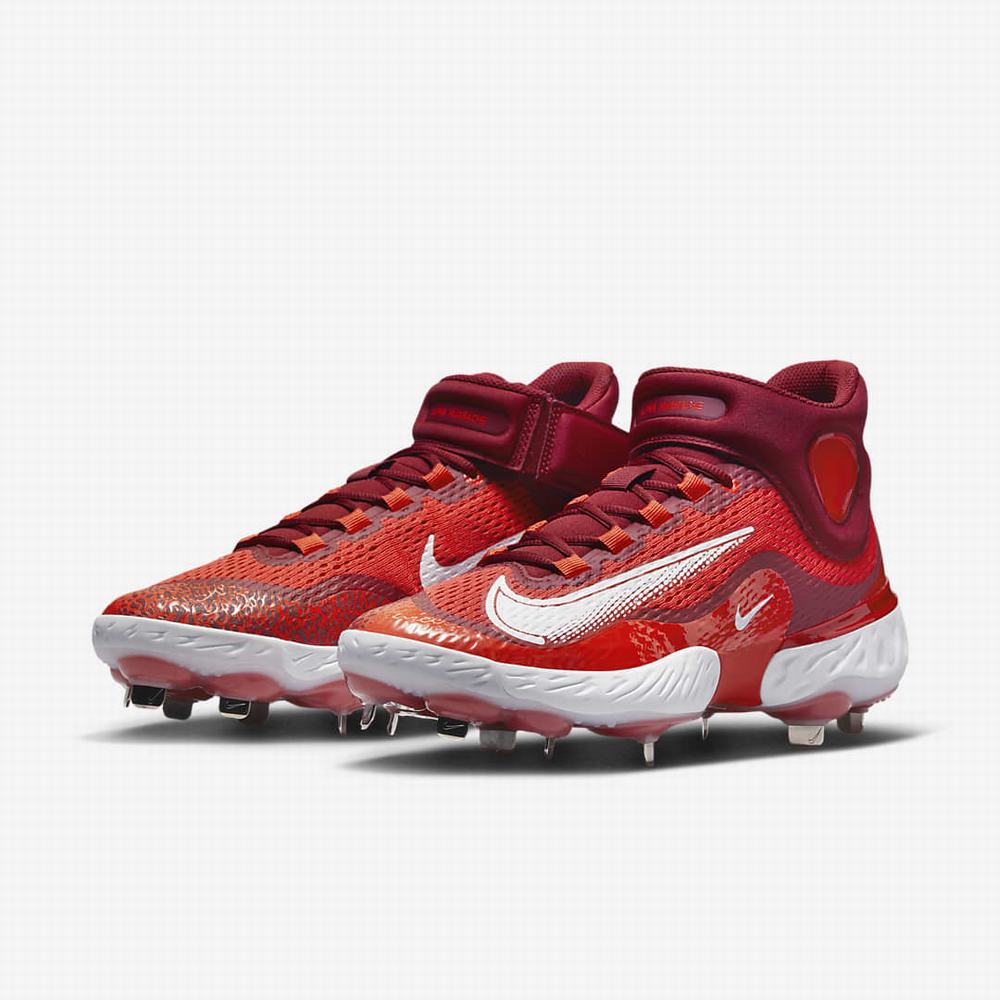 Nike Alpha Huarache Elite 4 Mid Férfi Baseball Cipő Piros Fehér | NI0517-Q13