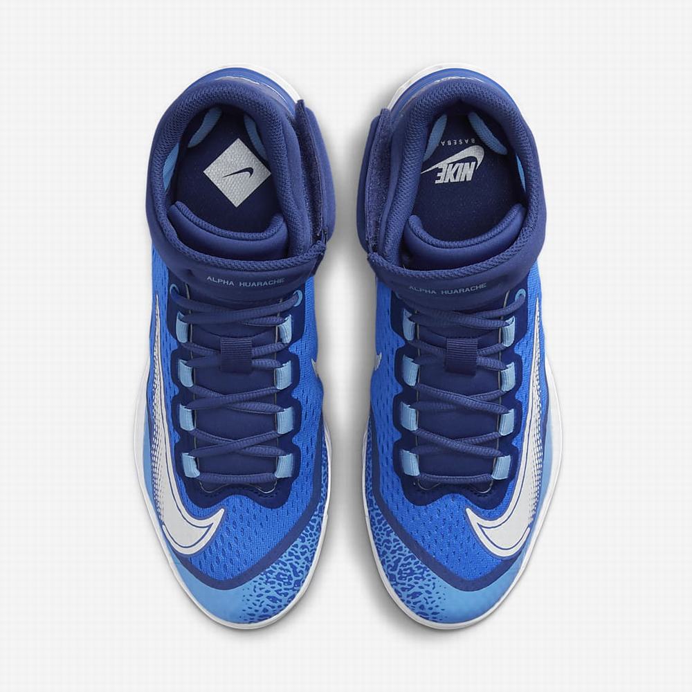Nike Alpha Huarache Elite 4 Mid Férfi Baseball Cipő Királykék Kék Fehér | NI0685-W38