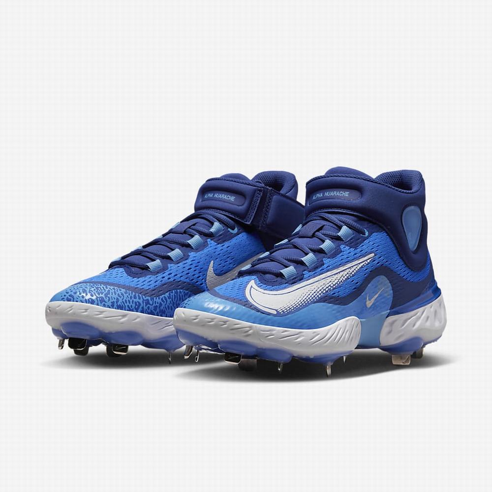 Nike Alpha Huarache Elite 4 Mid Férfi Baseball Cipő Királykék Kék Fehér | NI0685-W38
