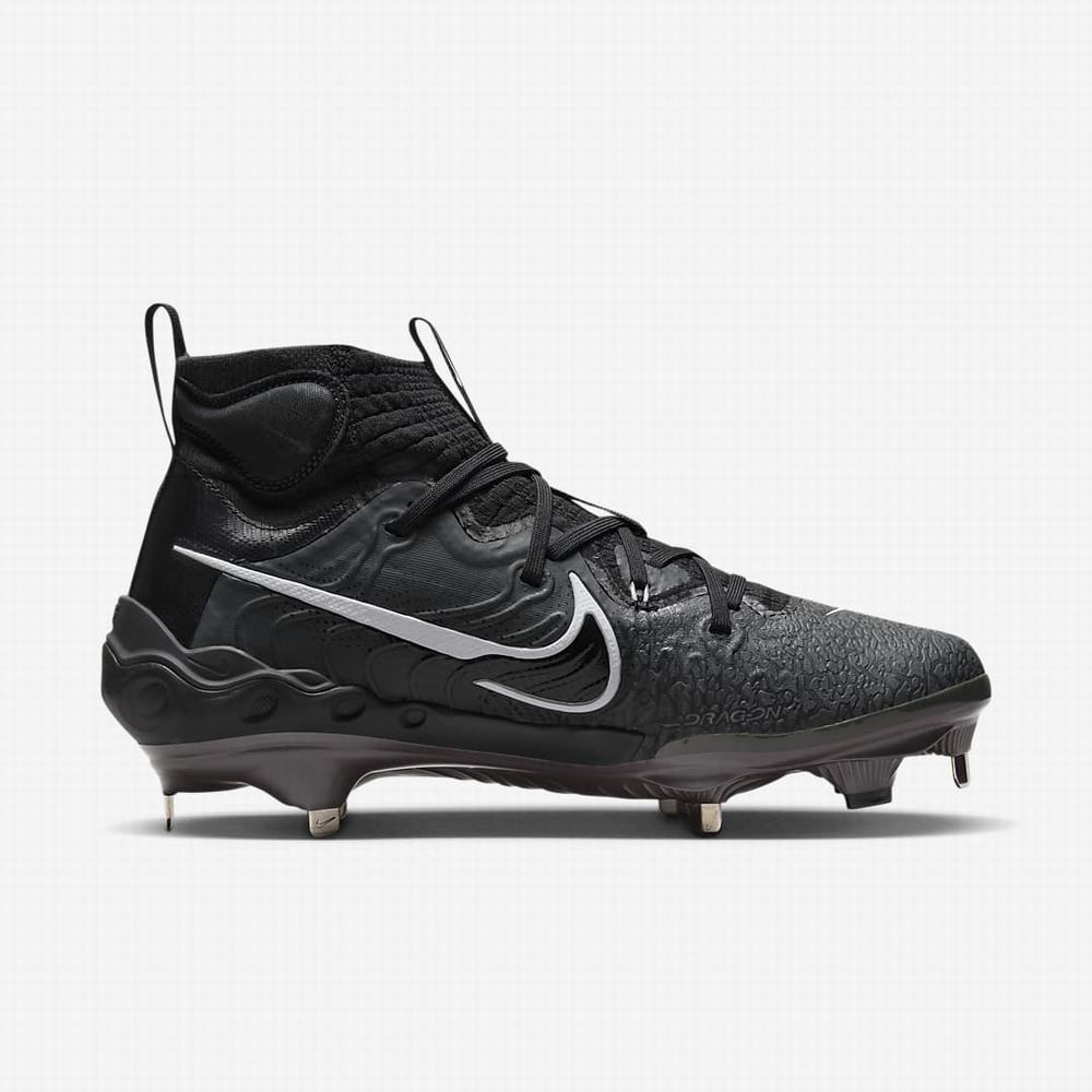 Nike Alpha Huarache NXT Férfi Baseball Cipő Fekete Sötétszürke Világos Szürke Fehér | NI2894-C85