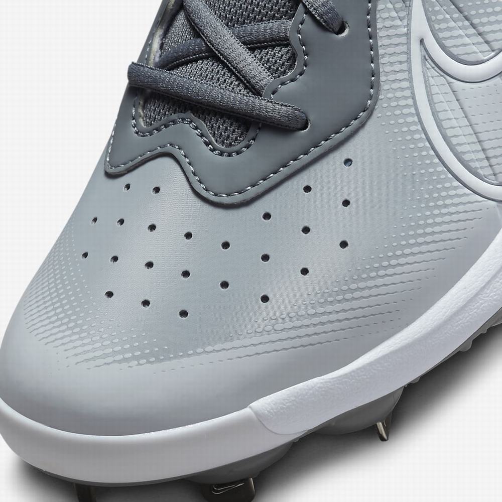 Nike Alpha Huarache Varsity 4 Low Férfi Baseball Cipő Szürke Szürke Platina Fehér | NI0615-Y83
