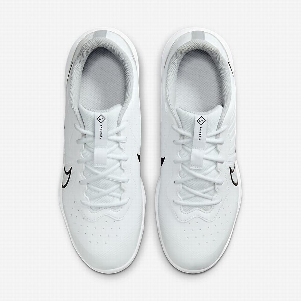 Nike Alpha Huarache Varsity 4 Low Férfi Baseball Cipő Fehér Szürke Platina Fekete | NI1982-U17