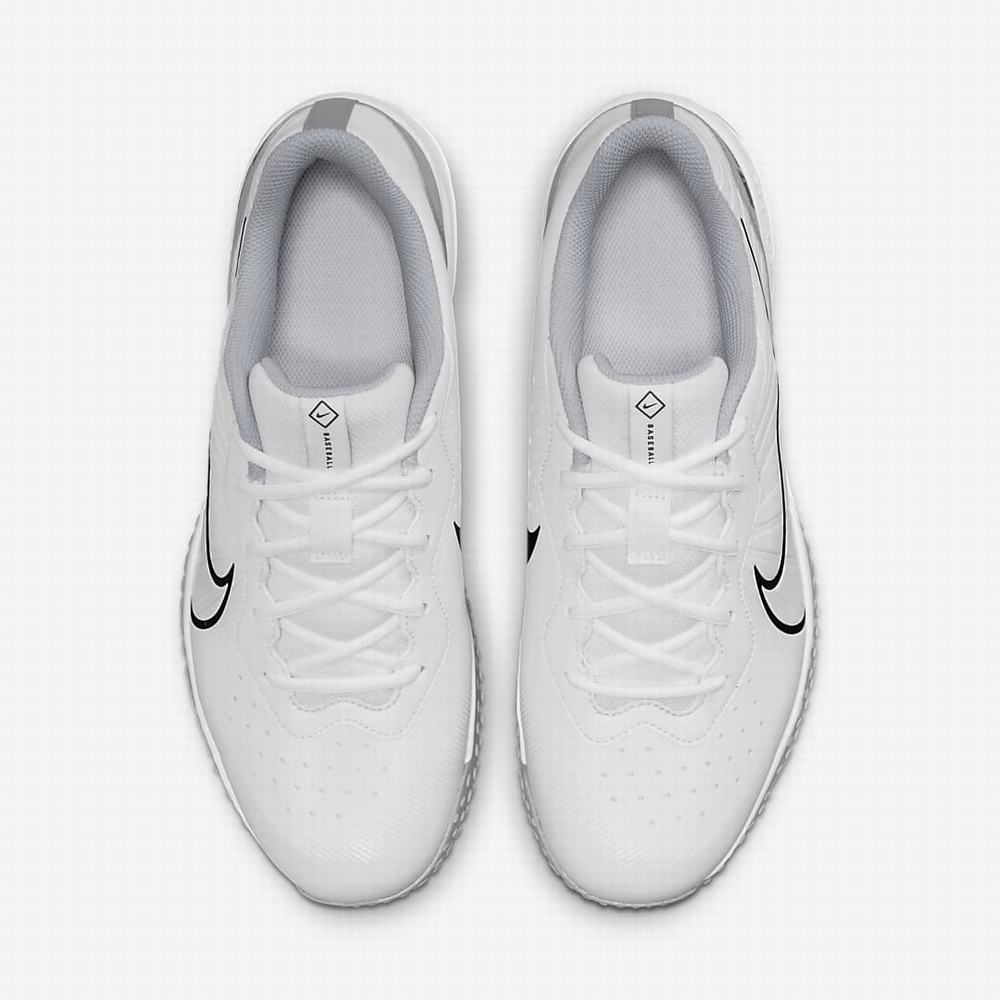 Nike Alpha Huarache Varsity 4 Turf Férfi Baseball Cipő Fehér Szürke Platina Fekete | NI6958-V73