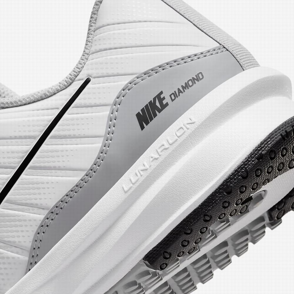 Nike Alpha Huarache Varsity 4 Turf Férfi Baseball Cipő Fehér Szürke Platina Fekete | NI6958-V73