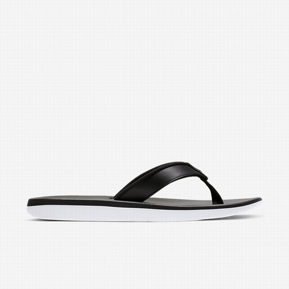 Nike Bella Kai Női Papucs Fekete Fehér Metal Titán | NI3025-M45