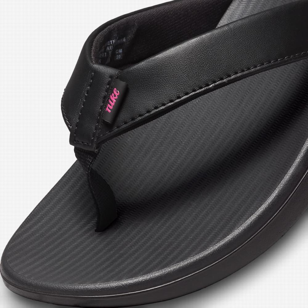 Nike Bella Kai Női Papucs Fekete Fehér Metal Titán | NI3025-M45