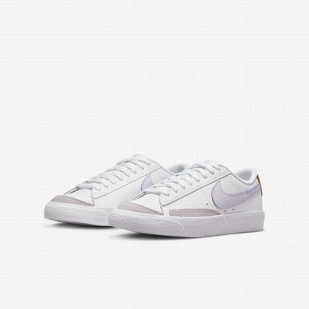 Nike Blazer Low '77 Gyerek Utcai Cipő Fehér Metal Réz Metal Titán Lila | NI7361-C04