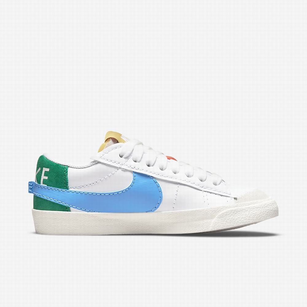 Nike Blazer Low '77 Jumbo Női Utcai Cipő Fehér Kék Arany | NI2147-Q23