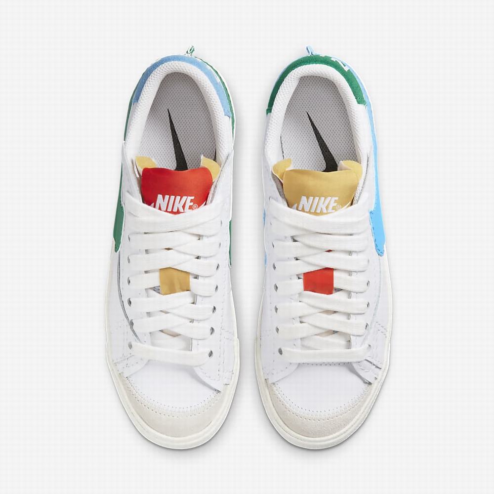 Nike Blazer Low '77 Jumbo Női Utcai Cipő Fehér Kék Arany | NI2147-Q23