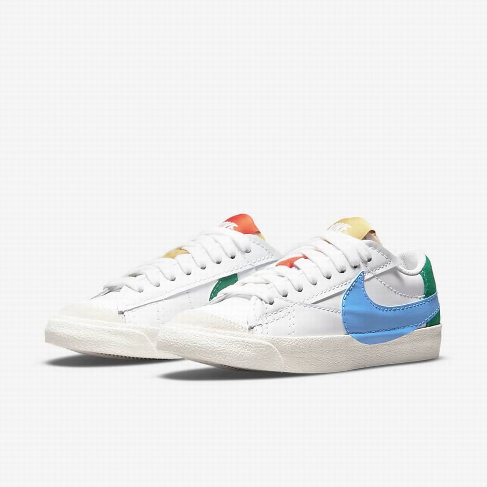 Nike Blazer Low '77 Jumbo Női Utcai Cipő Fehér Kék Arany | NI2147-Q23