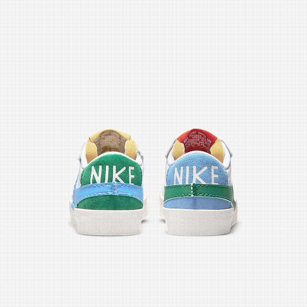 Nike Blazer Low '77 Jumbo Női Utcai Cipő Fehér Kék Arany | NI2147-Q23