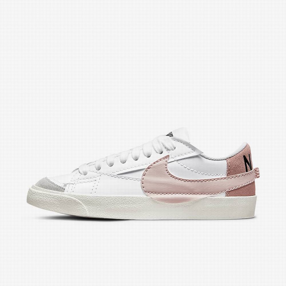 Nike Blazer Low \'77 Jumbo Női Utcai Cipő Fehér Rózsaszín Fehér Rózsaszín | NI6037-K82