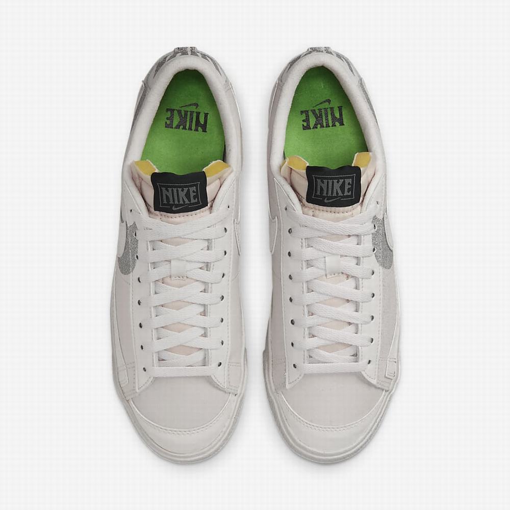 Nike Blazer Low '77 Premium Férfi Utcai Cipő Bézs Zöld Krém Zöld | NI9283-P31