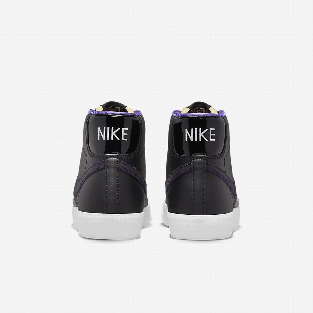 Nike Blazer Mid '77 EMB Férfi Utcai Cipő Fekete Szürke Fehér Lila | NI6539-H15