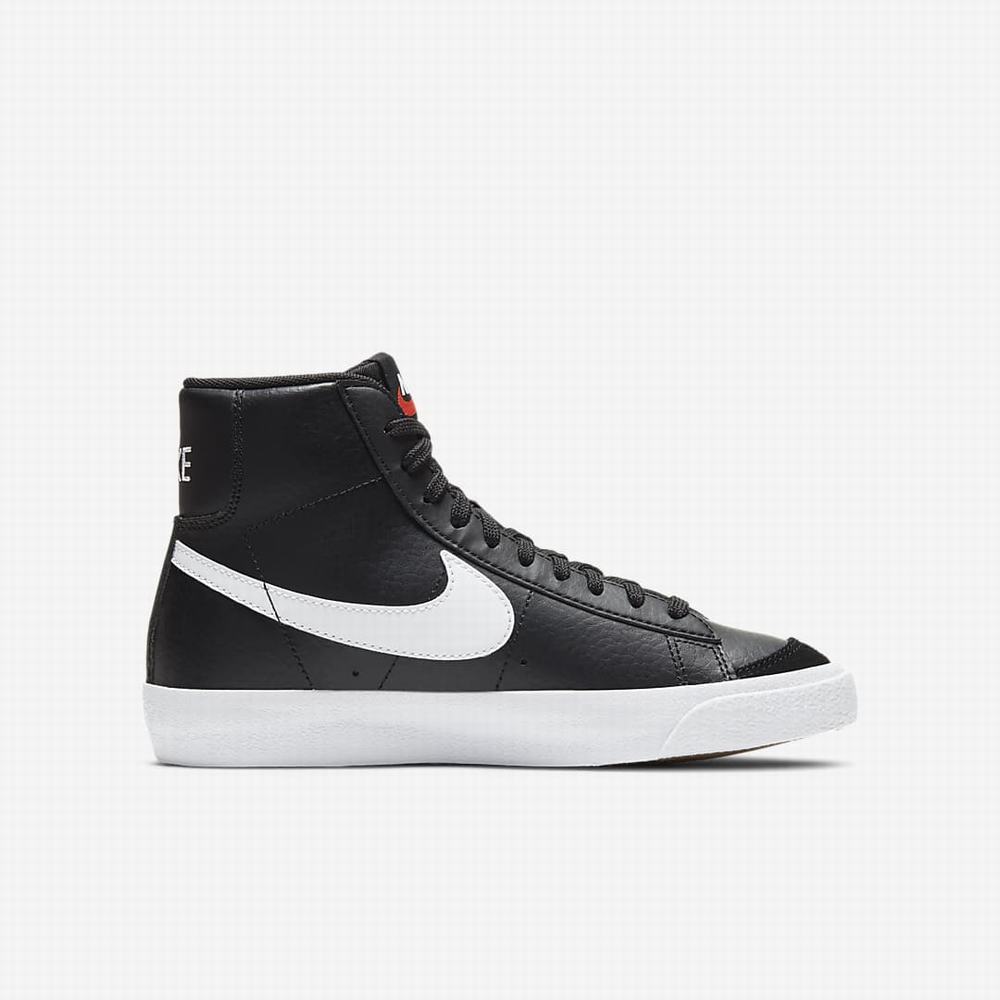 Nike Blazer Mid '77 Gyerek Utcai Cipő Fekete Fehér Narancssárga | NI1037-N63