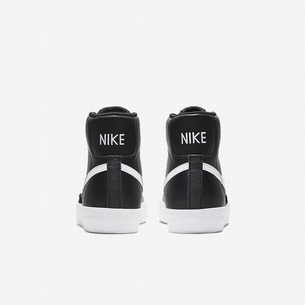 Nike Blazer Mid '77 Gyerek Utcai Cipő Fekete Fehér Narancssárga | NI1037-N63
