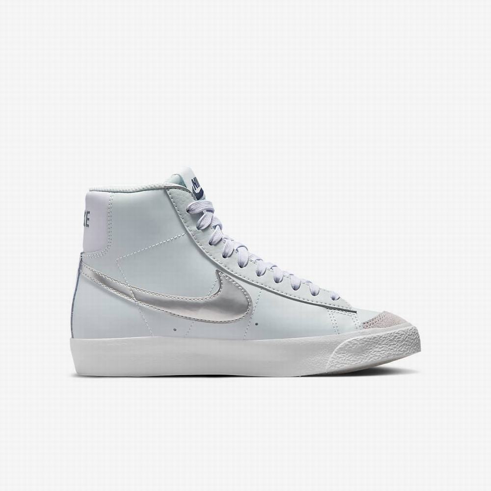 Nike Blazer Mid '77 Gyerek Utcai Cipő Platina Lila Kék Metal Titán | NI6248-M03