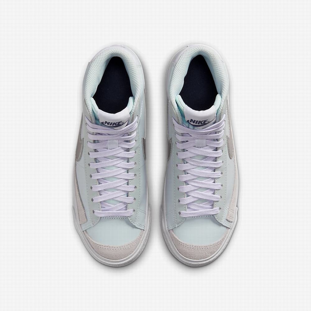 Nike Blazer Mid '77 Gyerek Utcai Cipő Platina Lila Kék Metal Titán | NI6248-M03