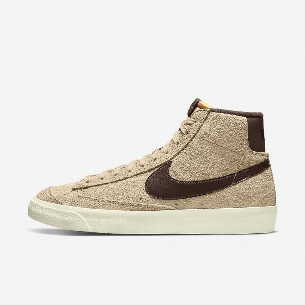 Nike Blazer Mid \'77 Premium Férfi Utcai Cipő Barna Narancssárga Világos Csokoládé | NI8091-M71