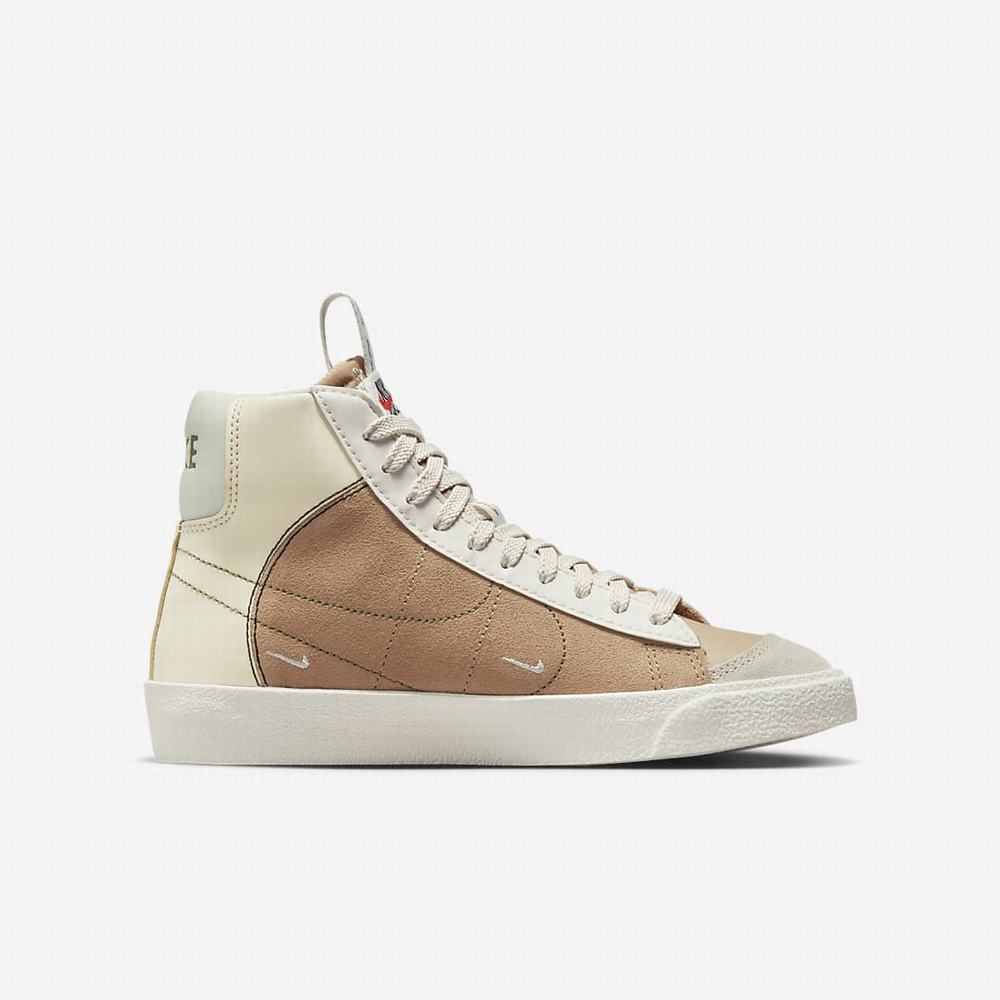 Nike Blazer Mid '77 SE Dance Gyerek Utcai Cipő Barna Világos Titán Olivazöld | NI9034-B85