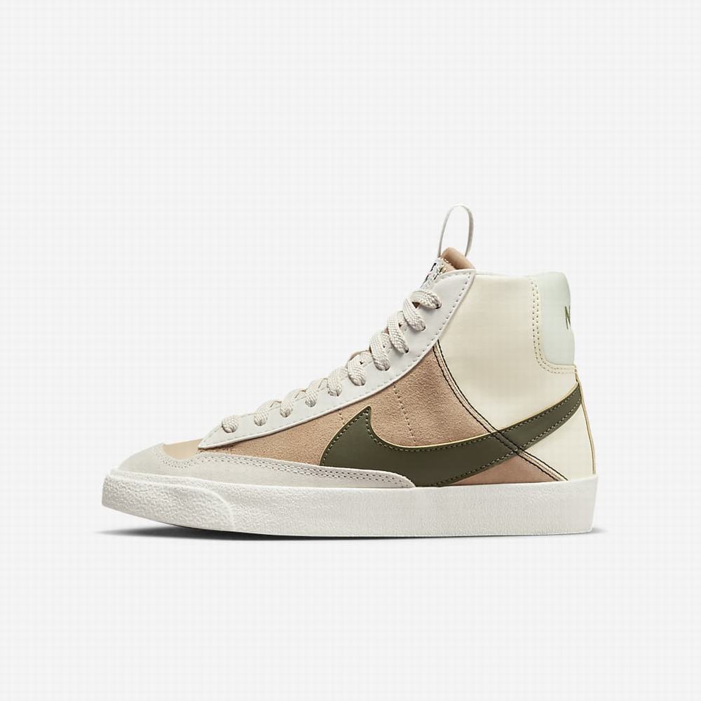 Nike Blazer Mid \'77 SE Dance Gyerek Utcai Cipő Barna Világos Titán Olivazöld | NI9034-B85