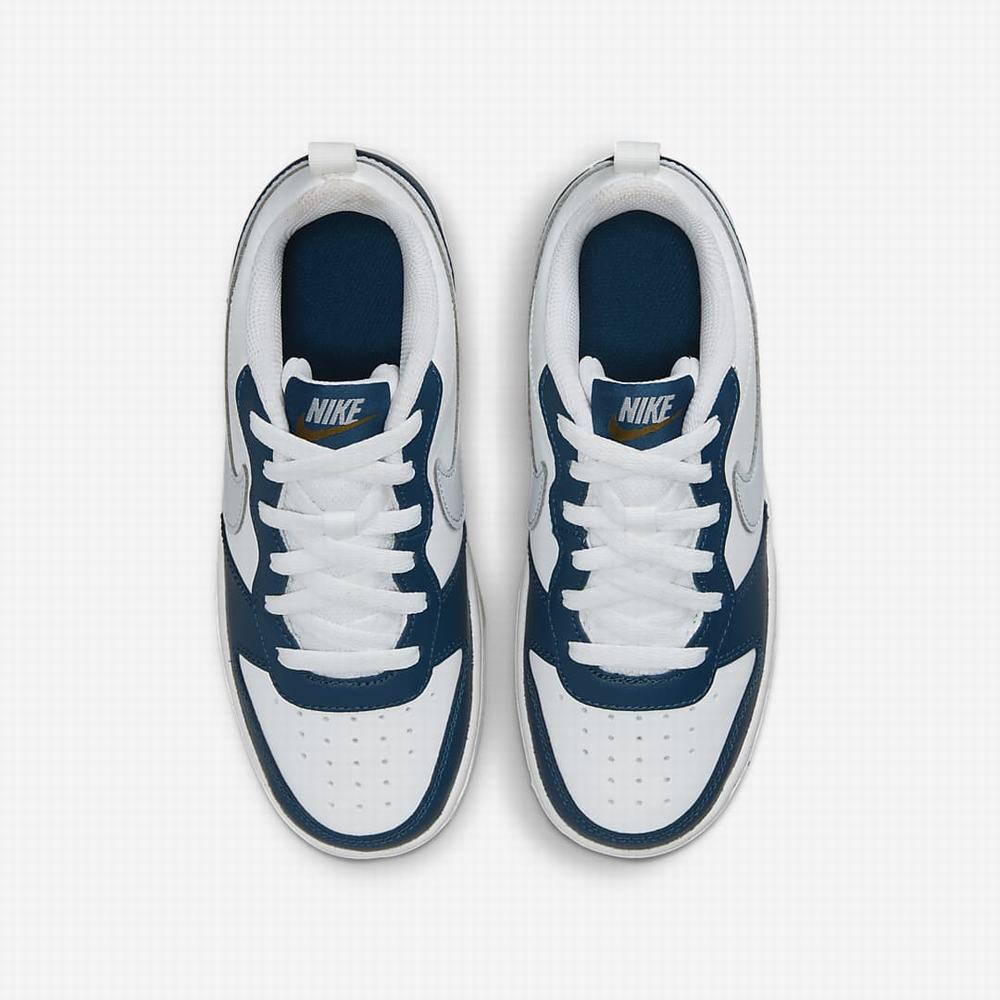 Nike Court Borough Low 2 Gyerek Utcai Cipő Fehér Kék Platina | NI5960-S27