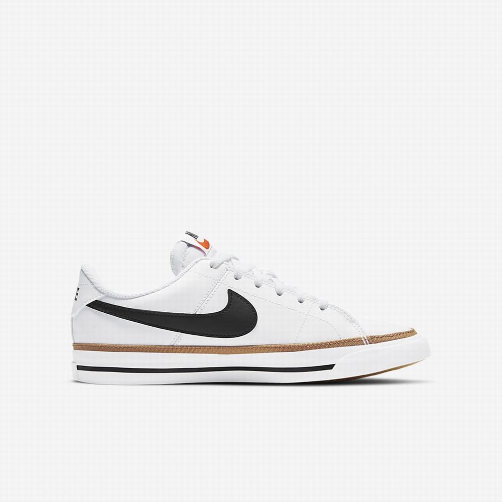 Nike Court Legacy Gyerek Utcai Cipő Fehér Világos Barna Fekete | NI4079-Z53