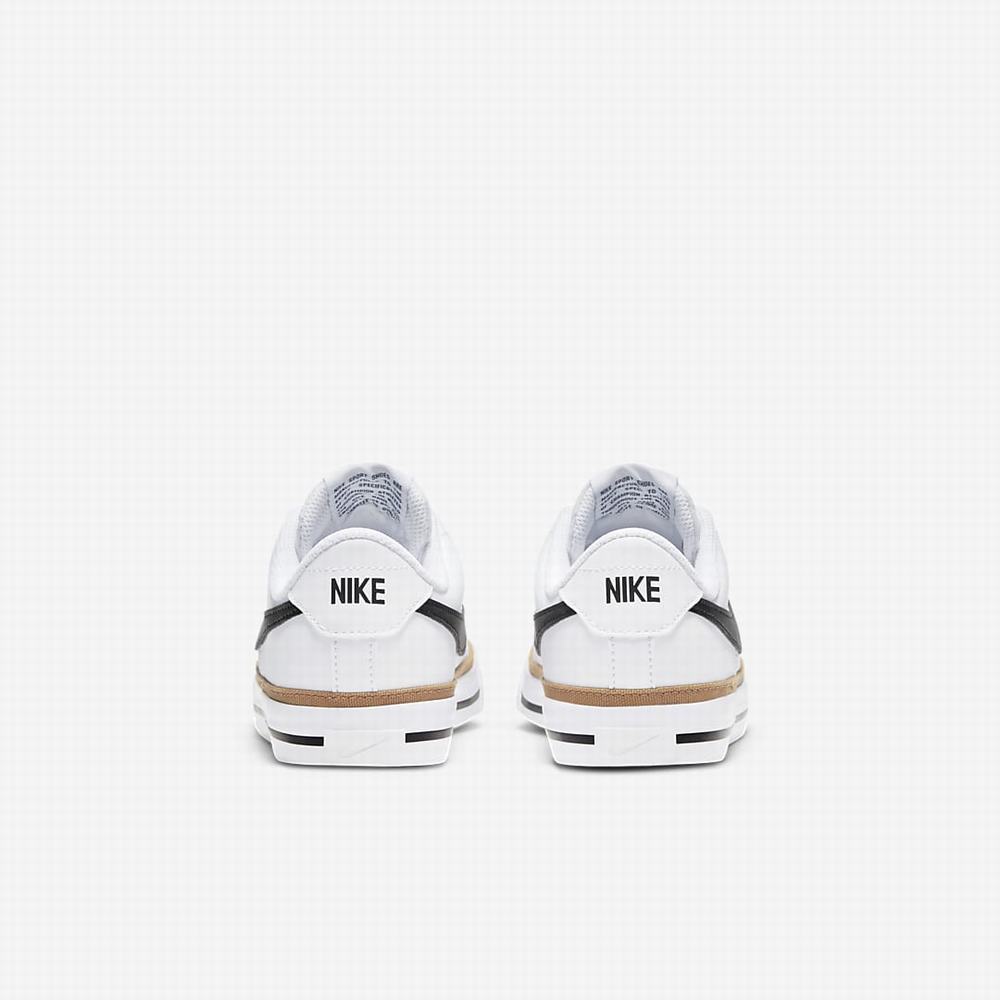 Nike Court Legacy Gyerek Utcai Cipő Fehér Világos Barna Fekete | NI4079-Z53