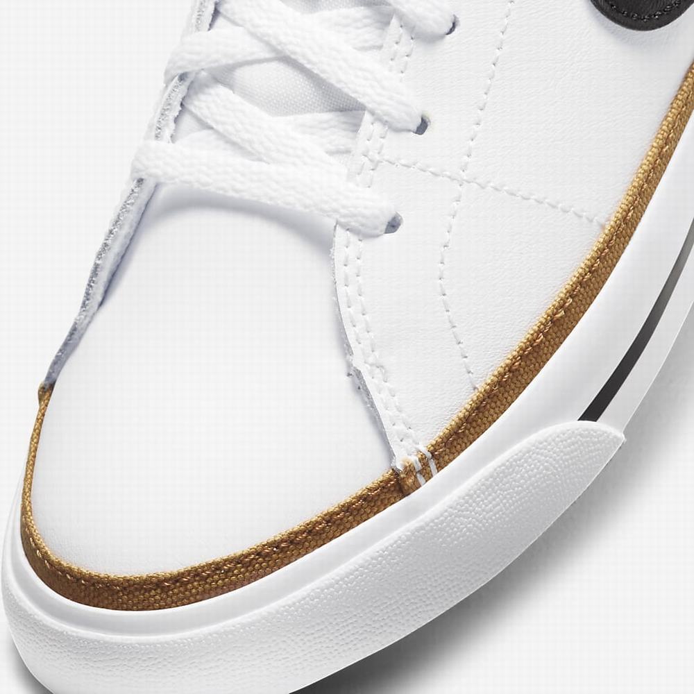 Nike Court Legacy Gyerek Utcai Cipő Fehér Világos Barna Fekete | NI4079-Z53