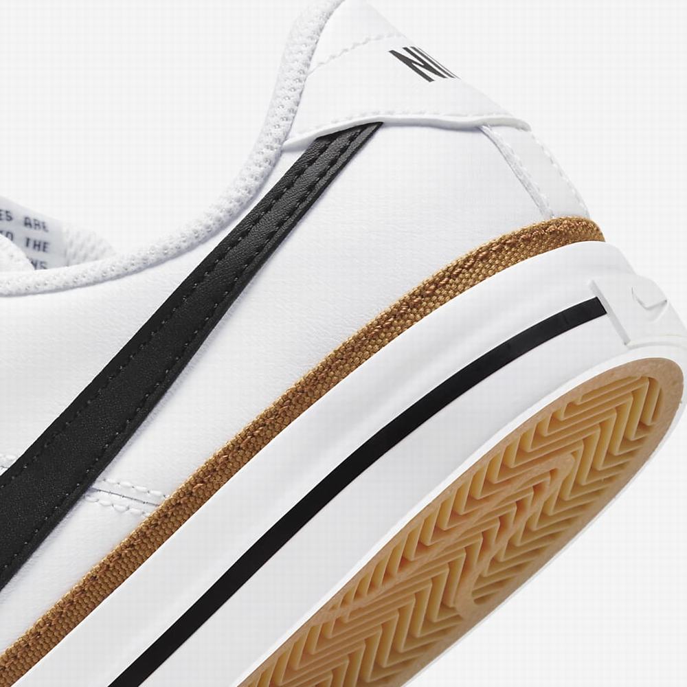 Nike Court Legacy Gyerek Utcai Cipő Fehér Világos Barna Fekete | NI4079-Z53