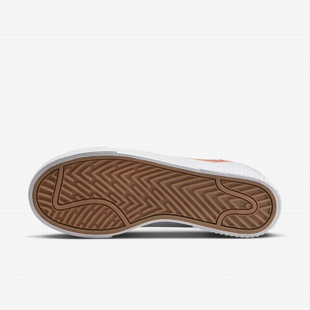 Nike Court Legacy Lift Női Utcai Cipő Fehér Barna Fekete Narancssárga | NI0514-M25