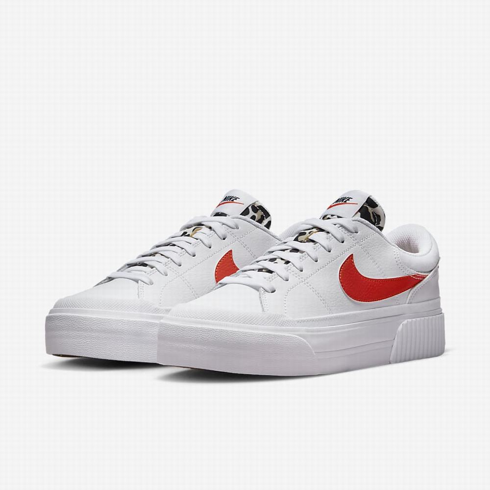 Nike Court Legacy Lift Női Utcai Cipő Fehér Barna Fekete Narancssárga | NI0514-M25