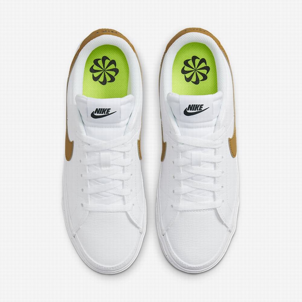 Nike Court Legacy Next Nature Női Utcai Cipő Fehér Fekete Arany | NI1802-H57