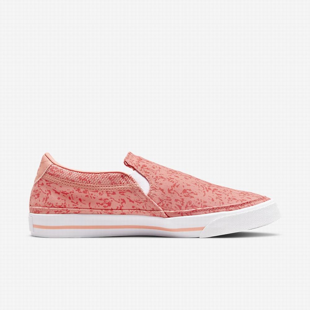 Nike Court Legacy Print Női Utcai Cipő Rózsaszín Fehér | NI0184-L39
