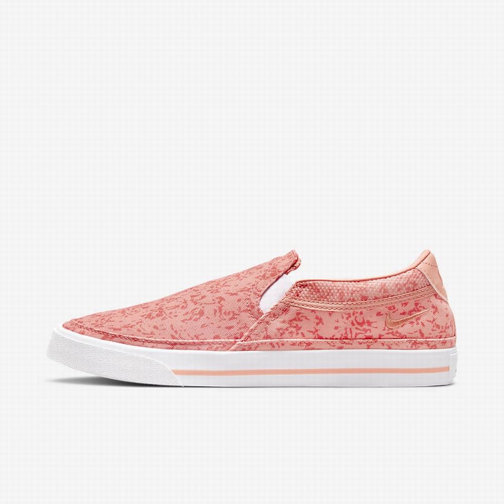 Nike Court Legacy Print Női Utcai Cipő Rózsaszín Fehér | NI0184-L39