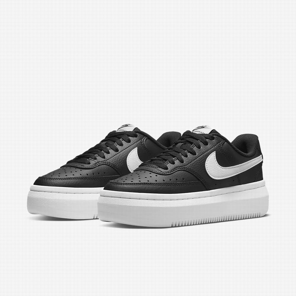 Nike Court Vision Alta Női Utcai Cipő Fekete Fehér | NI3461-K60