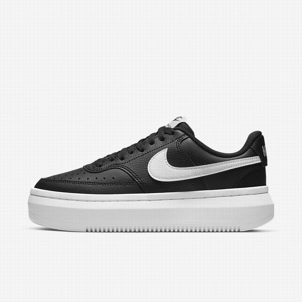 Nike Court Vision Alta Női Utcai Cipő Fekete Fehér | NI3461-K60
